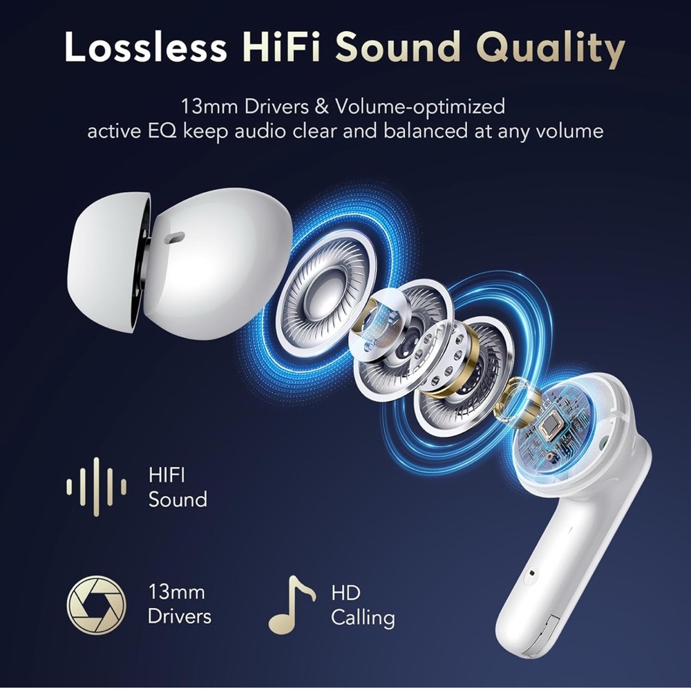 EUQQ Wireless Earbuds Bluetooth 5.4 Earphones in Ear with Dual Noise Cancelling - Picture 3 of 6